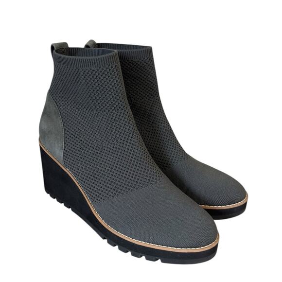 Eileen Fisher London Recycled Stretch Knit Bootie in Gray - Size 11 - Picture 1 of 10